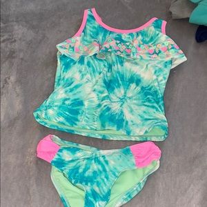 kids blue tankini